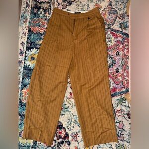Madewell Tan Striped Trousers